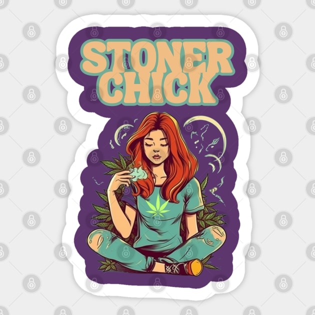 Stoner Chick 420 Sticker by FrogandFog